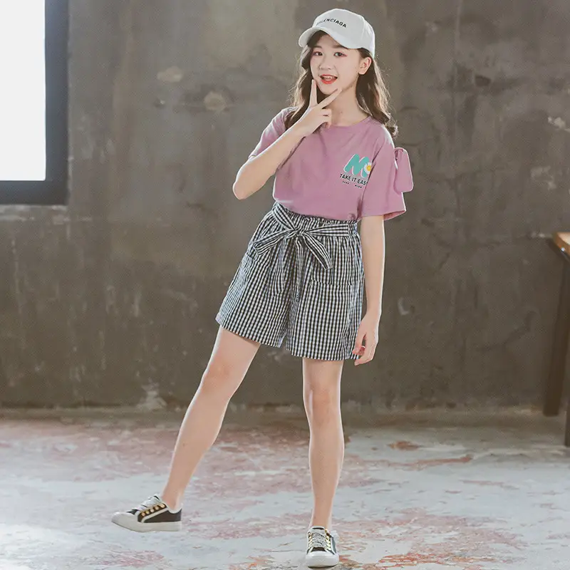 Girls Purple Floral Shorts Set Summer 2025 - Image 5
