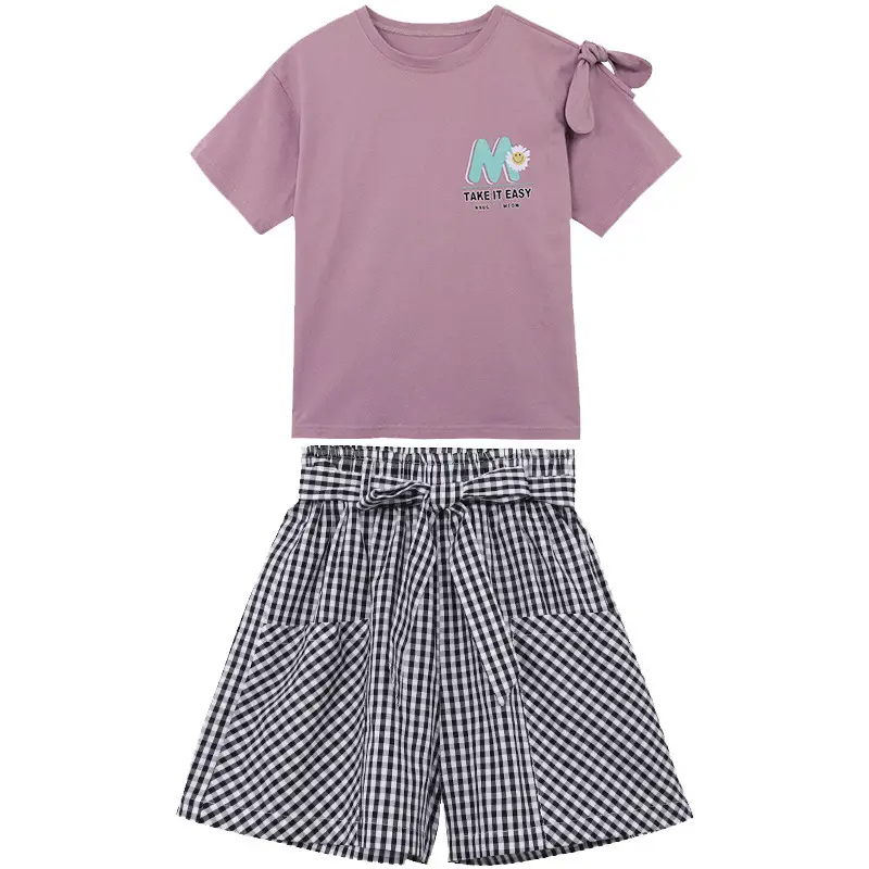 Girls Purple Floral Shorts Set Summer 2025 - Image 6