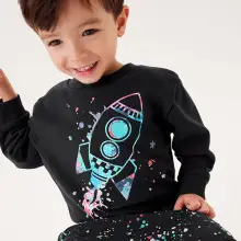 European American Style Boys Sweatshirt Autumn Printed Teal — feature 23