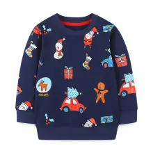 European American Style Boys Sweatshirt Autumn Printed Teal — feature 25