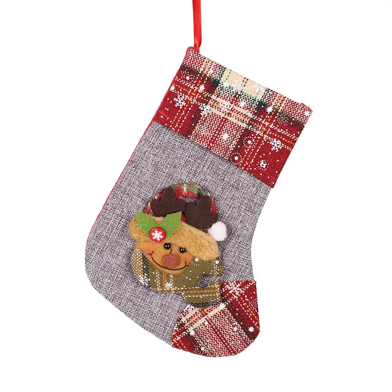 Christmas Socks with Teddy Bear Pendant Decoration - Image 4