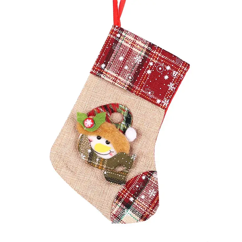 Christmas Socks with Teddy Bear Pendant Decoration - Image 5