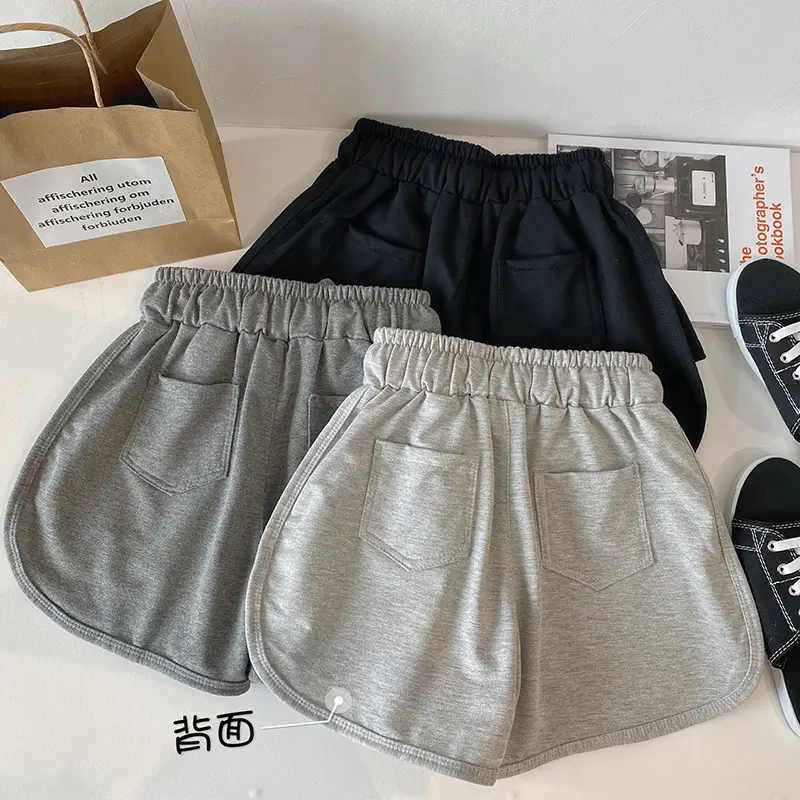 Women's High Waist Fitness Shorts Grey 2021 - Image 6