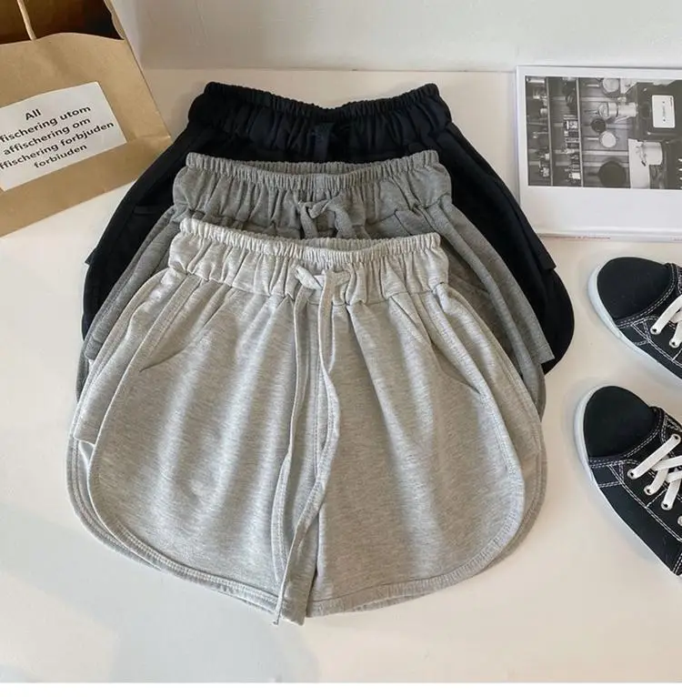 Women's High Waist Fitness Shorts Grey 2021 - Image 7