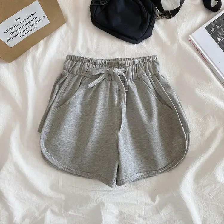 Women's High Waist Fitness Shorts Grey 2021 - Image 2
