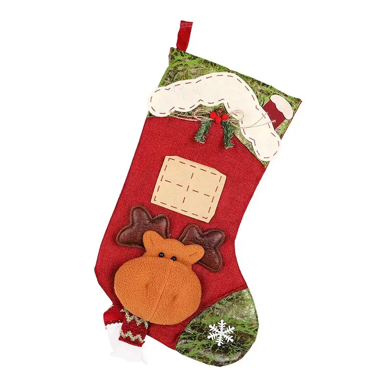 Christmas Tree Decorative Socks Gold Silk Old Man Design - Image 5