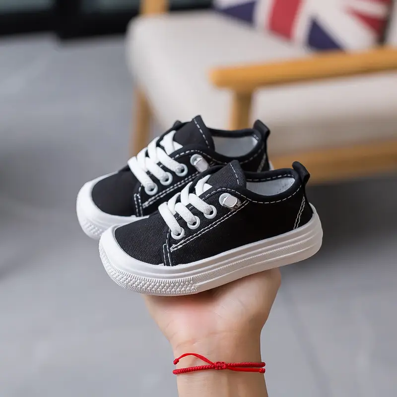 Black Checkered Baby Shoes for Boys Girls Soft Sole