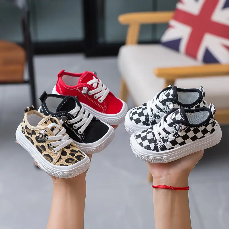 Black Checkered Baby Shoes for Boys Girls Soft Sole