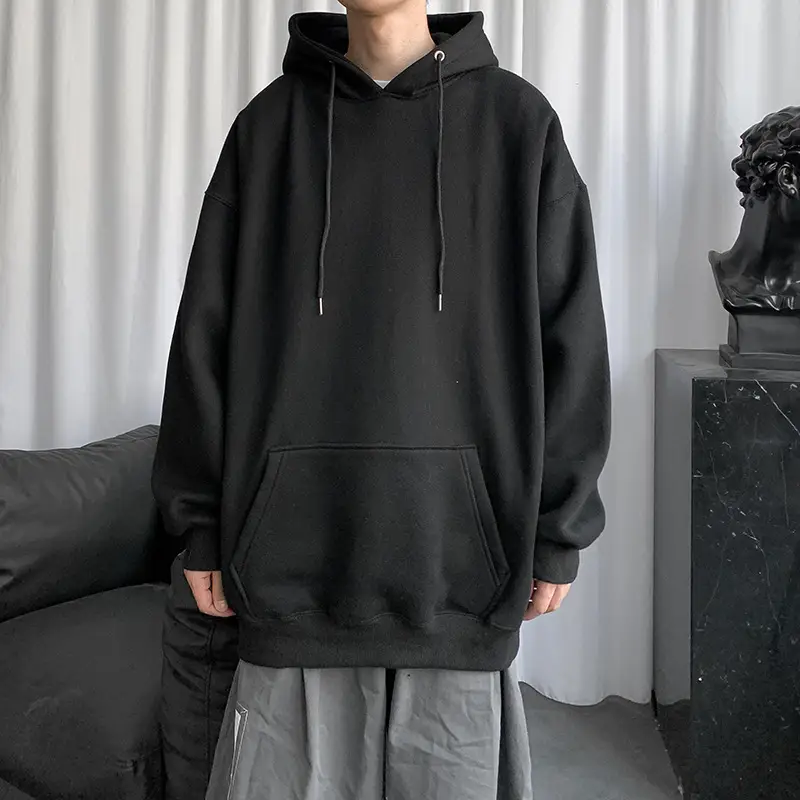 Men's Brown Hooded Sweatshirt Spring Autumn Loose Fit - Image 18