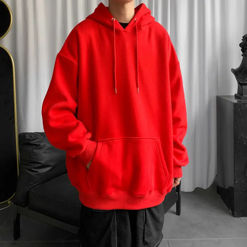 Men's Brown Hooded Sweatshirt Spring Autumn Loose Fit - Image 2