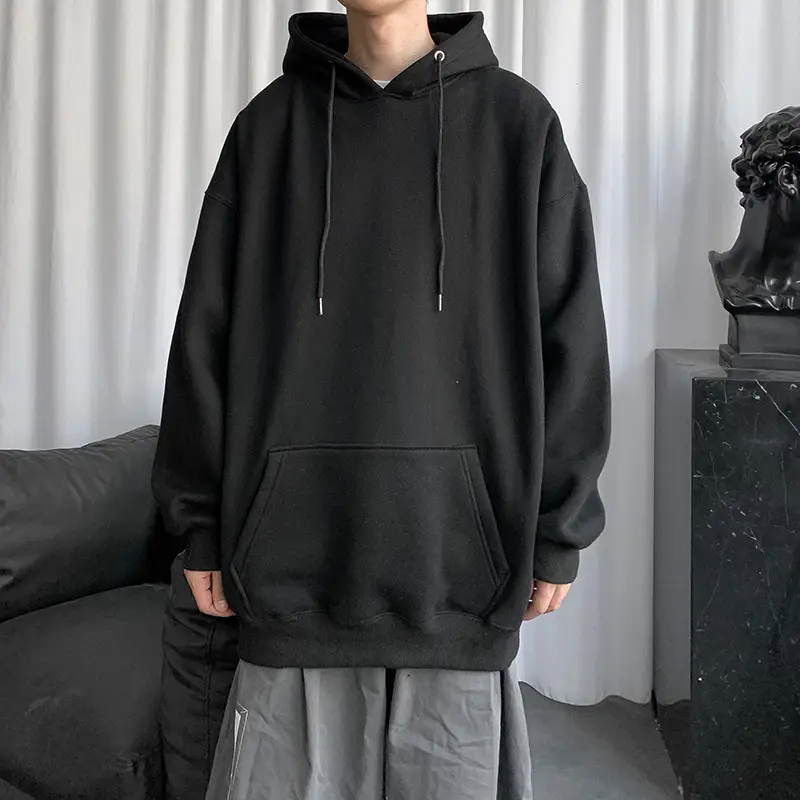 Men's Brown Hooded Sweatshirt Spring Autumn Loose Fit - Image 4