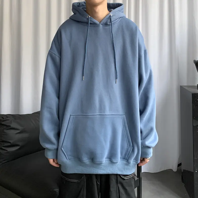 Men's Brown Hooded Sweatshirt Spring Autumn Loose Fit - Image 7