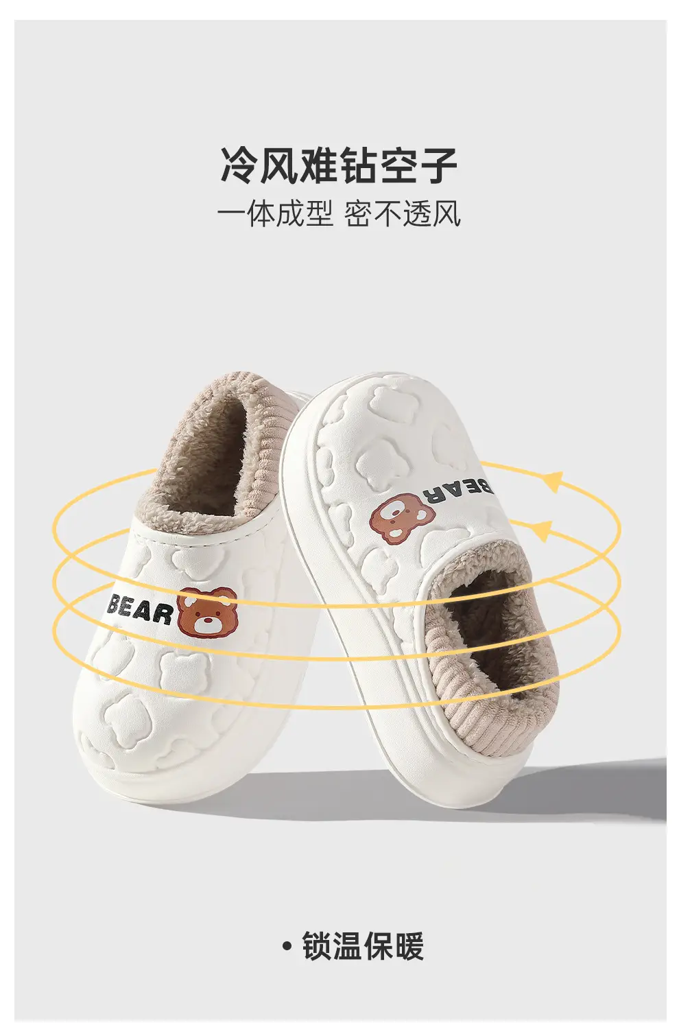 Women Winter Waterproof Cotton Slippers Cute Couple Warm Heel Cover — feature 6