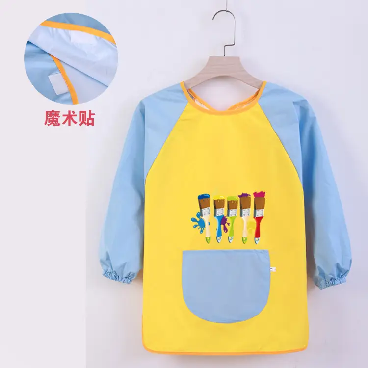 Velcro Kids Studio Painting Apron Yellow Blue - Image 11