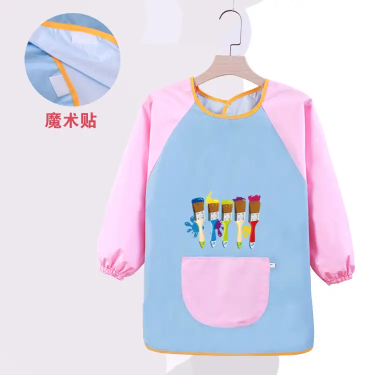 Velcro Kids Studio Painting Apron Yellow Blue - Image 12