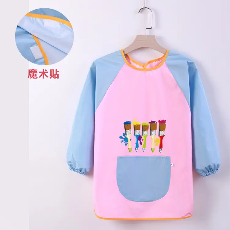 Velcro Kids Studio Painting Apron Yellow Blue - Image 13