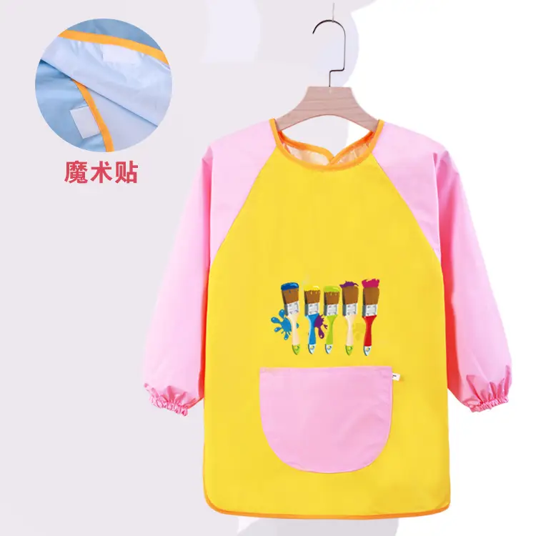 Velcro Kids Studio Painting Apron Yellow Blue - Image 14