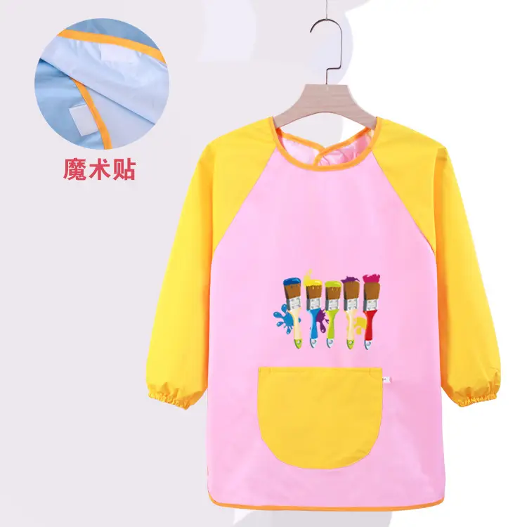Velcro Kids Studio Painting Apron Yellow Blue - Image 15