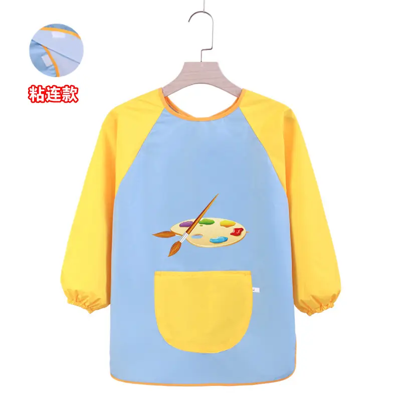 Velcro Kids Studio Painting Apron Yellow Blue - Image 16