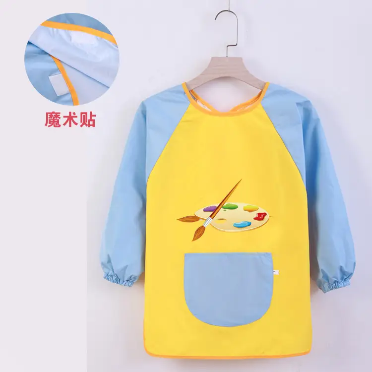 Velcro Kids Studio Painting Apron Yellow Blue - Image 19