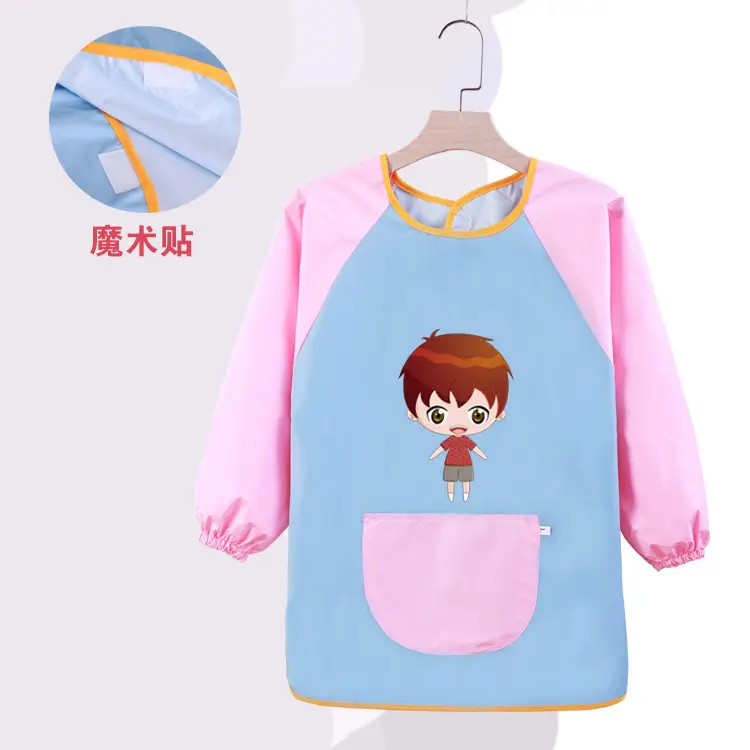 Velcro Kids Studio Painting Apron Yellow Blue - Image 3