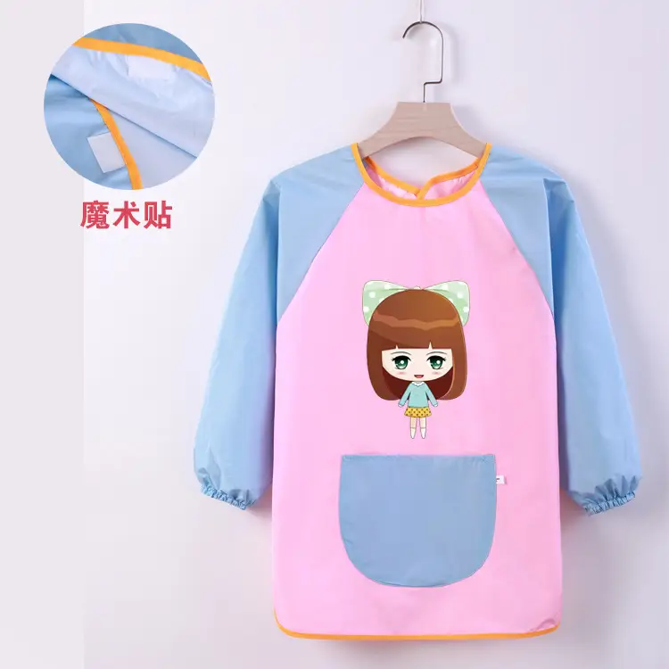 Velcro Kids Studio Painting Apron Yellow Blue - Image 4