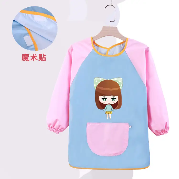 Velcro Kids Studio Painting Apron Yellow Blue - Image 7