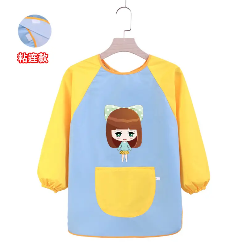 Velcro Kids Studio Painting Apron Yellow Blue - Image 8