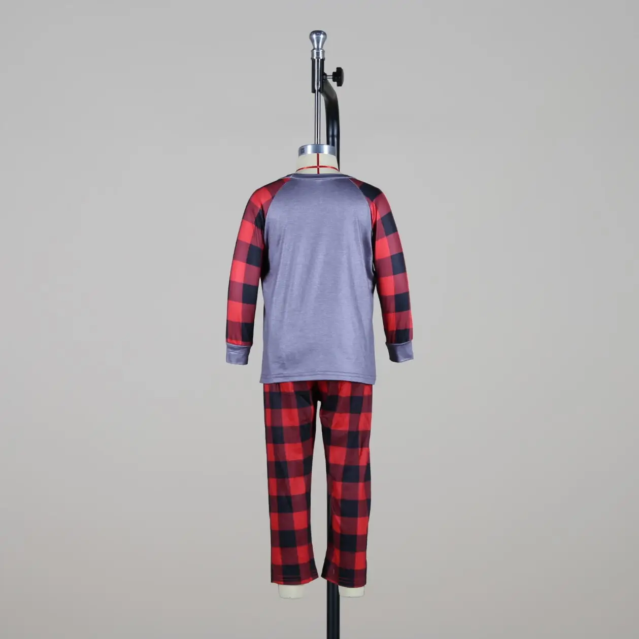 2025 Red Black Plaid Parent-Child Pajamas Set