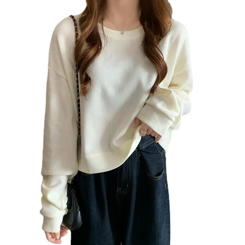 Black Korean Style Loose Sleeve Sweater for Women - Image 11