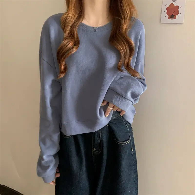Black Korean Style Loose Sleeve Sweater for Women — feature 12