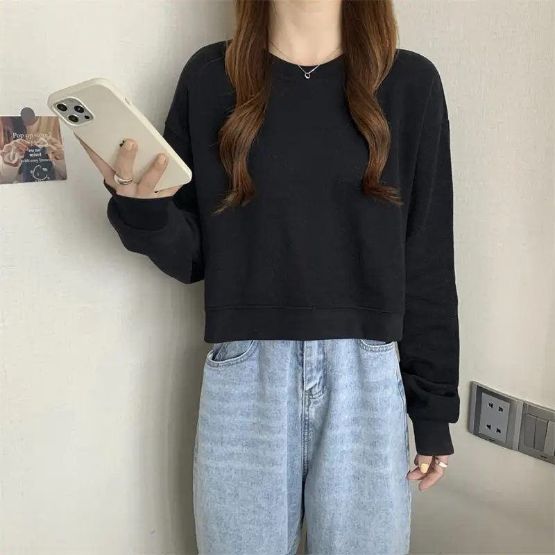 Black Korean Style Loose Sleeve Sweater for Women — feature 22