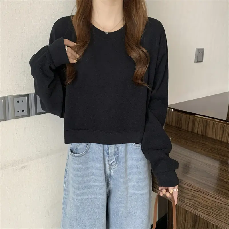 Black Korean Style Loose Sleeve Sweater for Women — feature 23