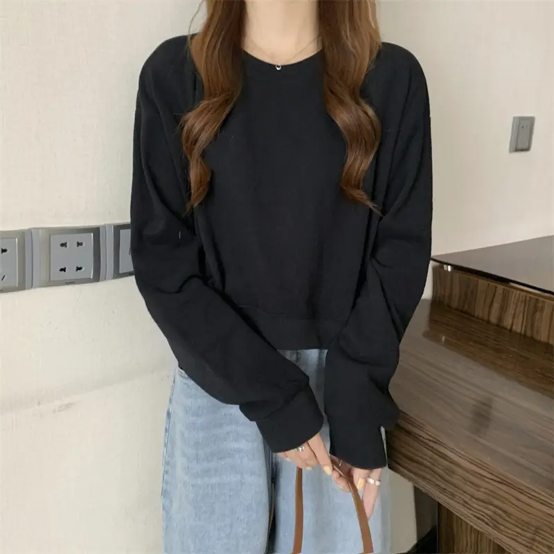 Black Korean Style Loose Sleeve Sweater for Women — feature 26