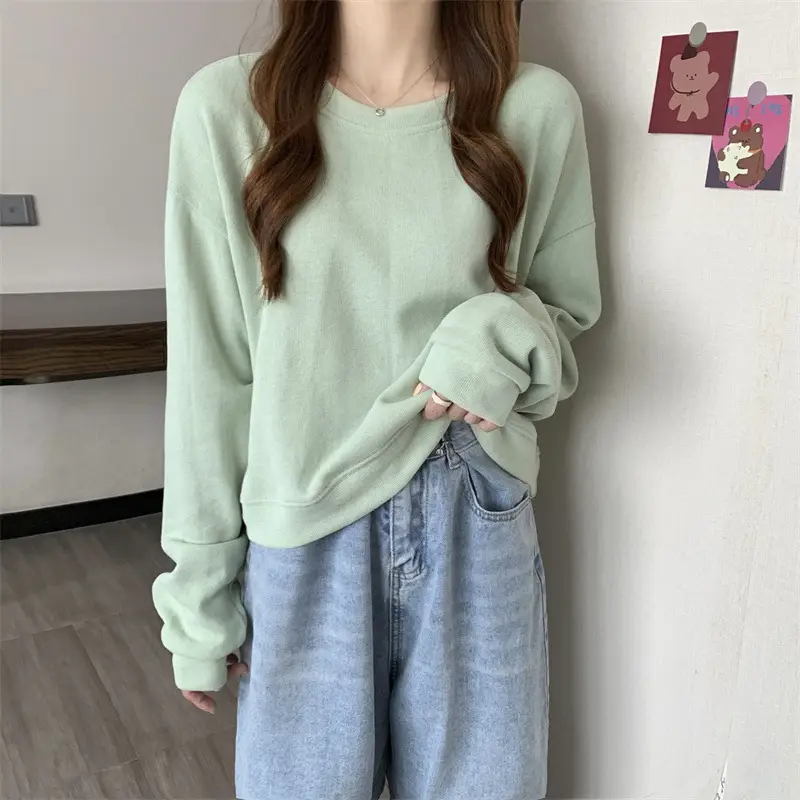 Black Korean Style Loose Sleeve Sweater for Women — feature 34