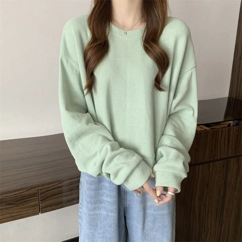 Black Korean Style Loose Sleeve Sweater for Women — feature 35
