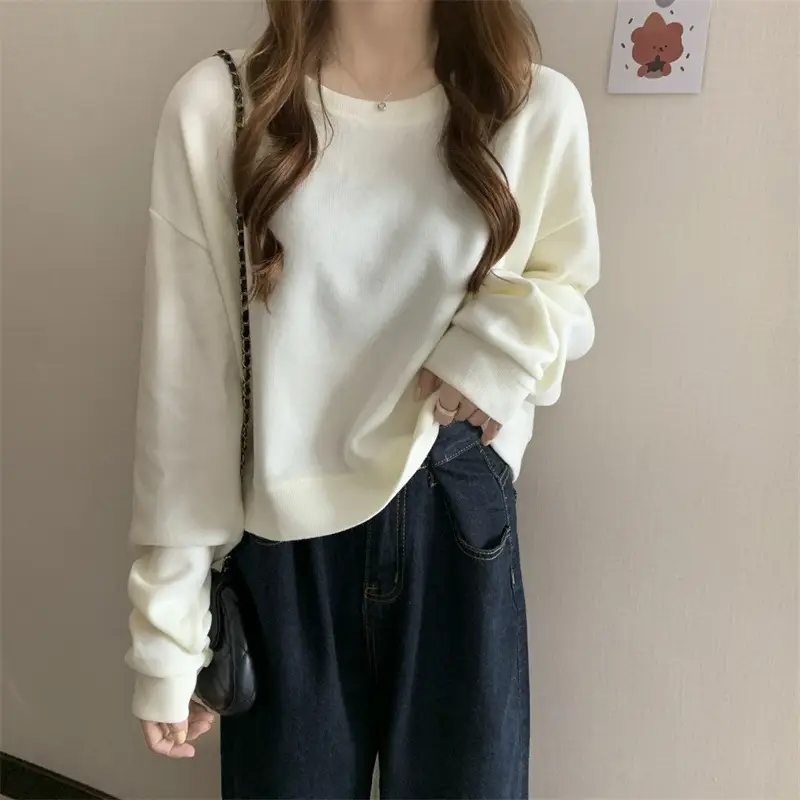 Black Korean Style Loose Sleeve Sweater for Women — feature 44