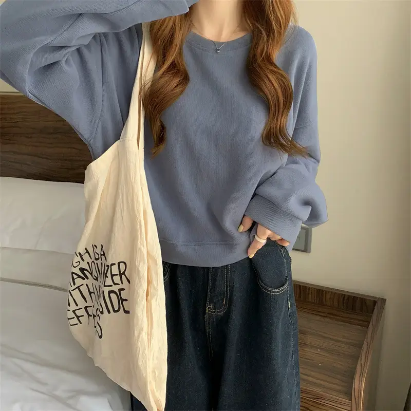 Black Korean Style Loose Sleeve Sweater for Women — feature 7