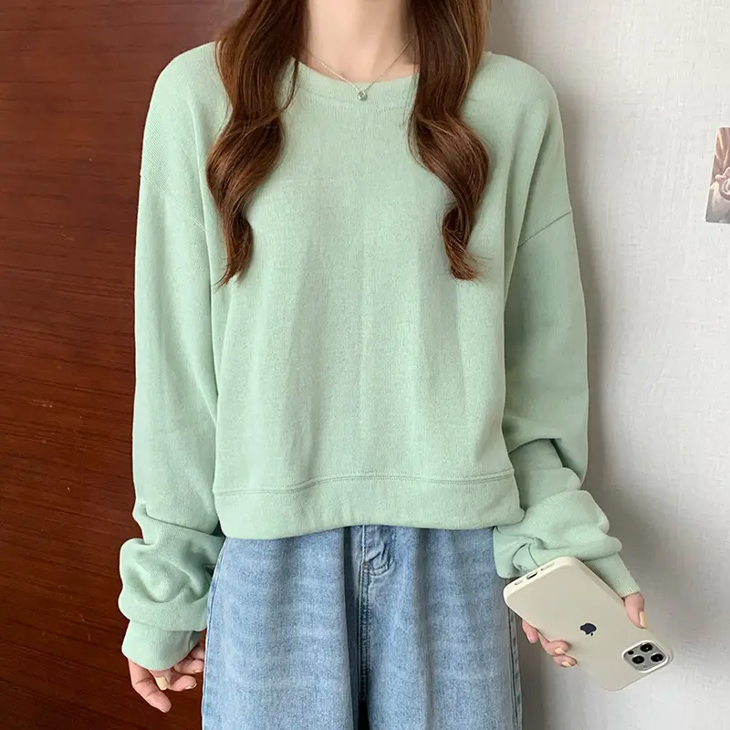 Black Korean Style Loose Sleeve Sweater for Women - Image 5