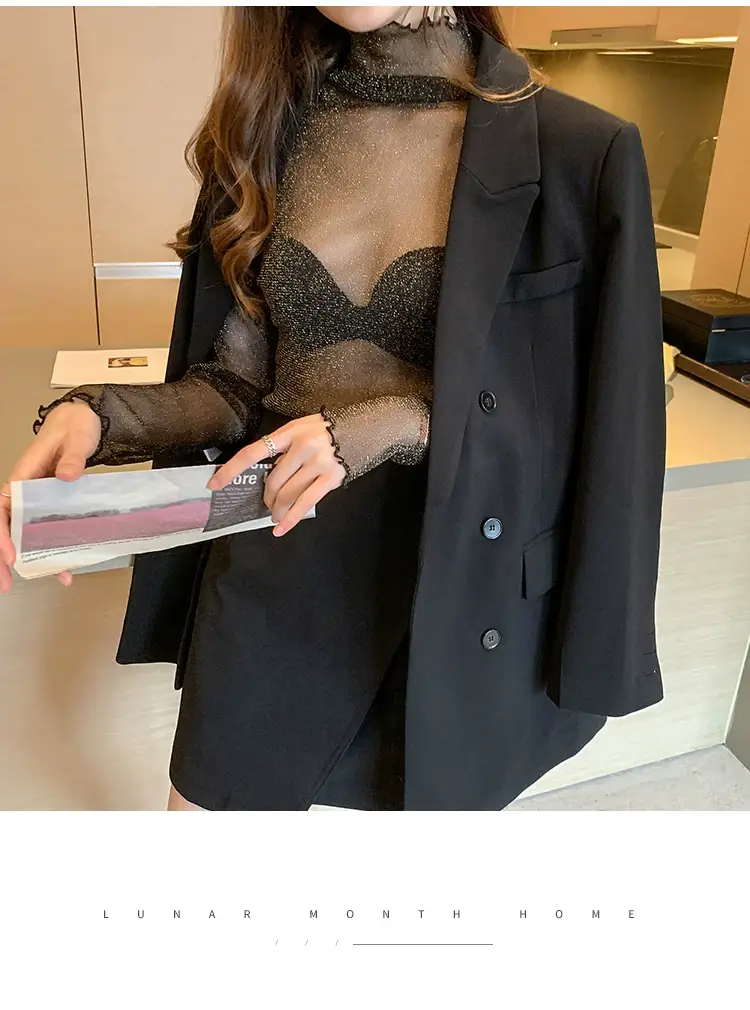 Lace Mesh Long Sleeve Top for Women Early Autumn 2021 — feature 16