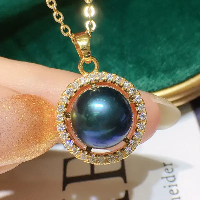 Korean Pearl Pendant Women 8-9mm Gold Chain Elegant Design