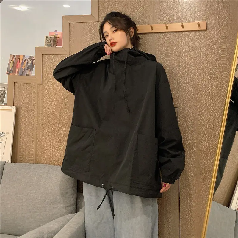 Women's Olive Green Hooded Sweatshirt Long Sleeve — feature 11