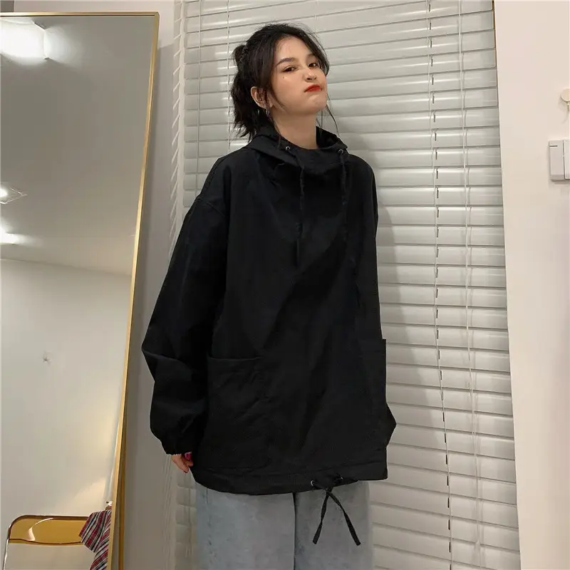 Women's Olive Green Hooded Sweatshirt Long Sleeve — feature 12