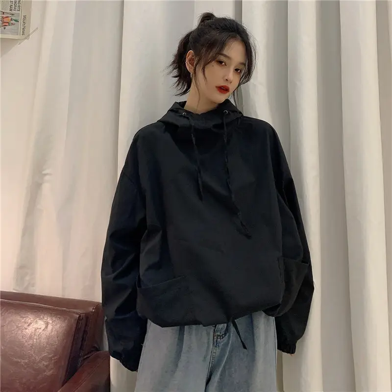 Women's Olive Green Hooded Sweatshirt Long Sleeve — feature 17