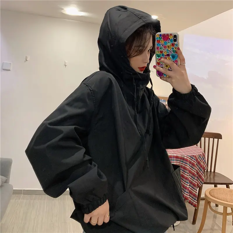 Women's Olive Green Hooded Sweatshirt Long Sleeve — feature 20