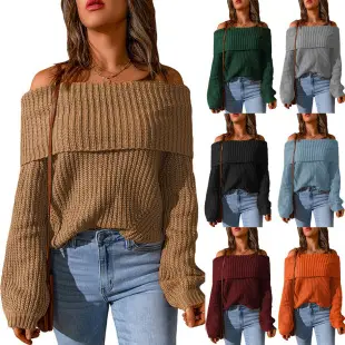 Women Turtleneck Sweater 2024 Winter Brown Long Sleeve — feature 19