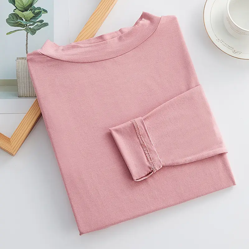 Women's Purple Modal Half Collar T-Shirt Medium - Image 5