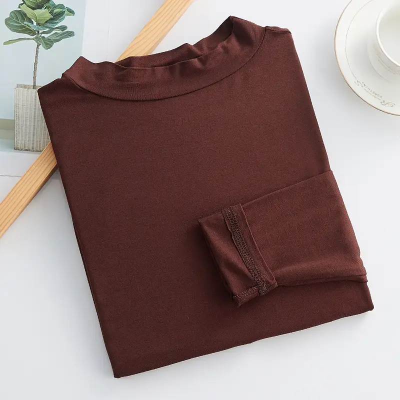 Women's Purple Modal Half Collar T-Shirt Medium - Image 8