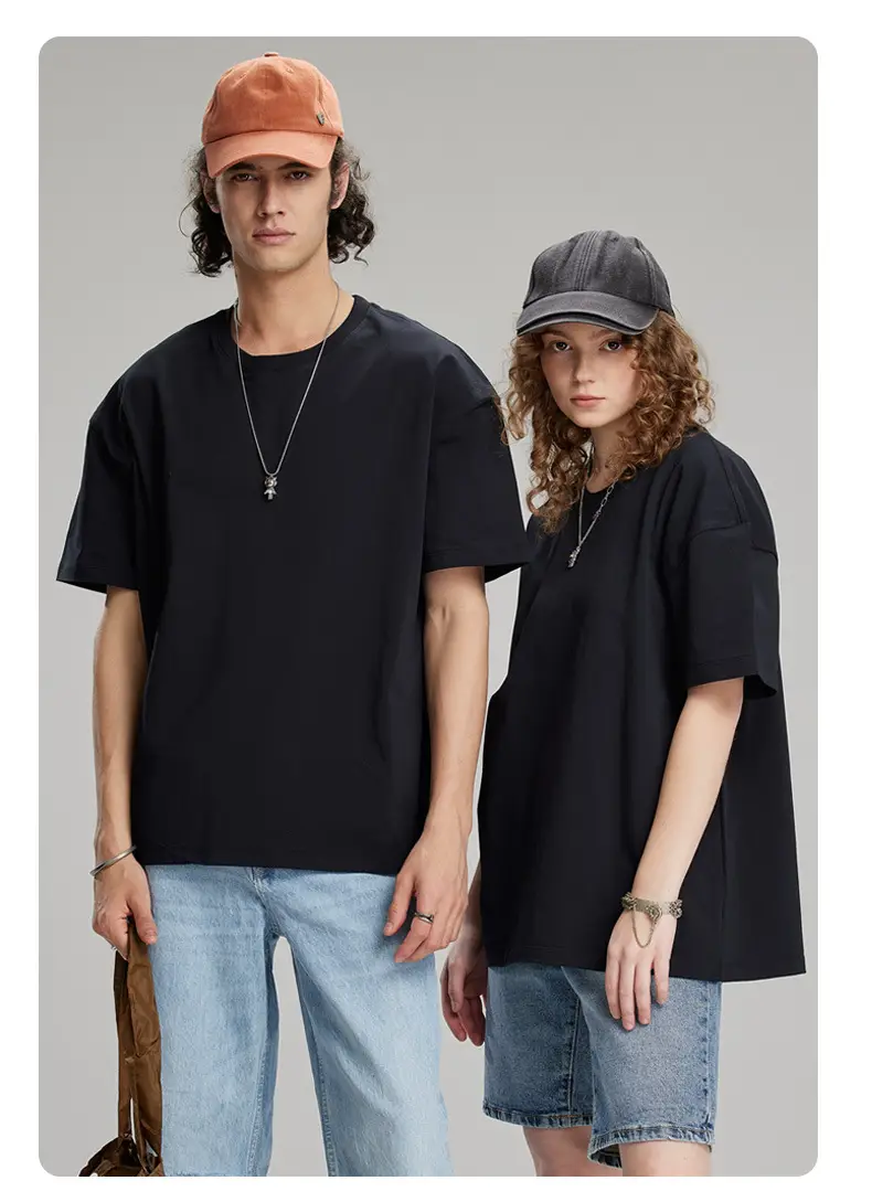 Men's 240g Pure Cotton Drop Shoulder T-Shirt White — feature 15
