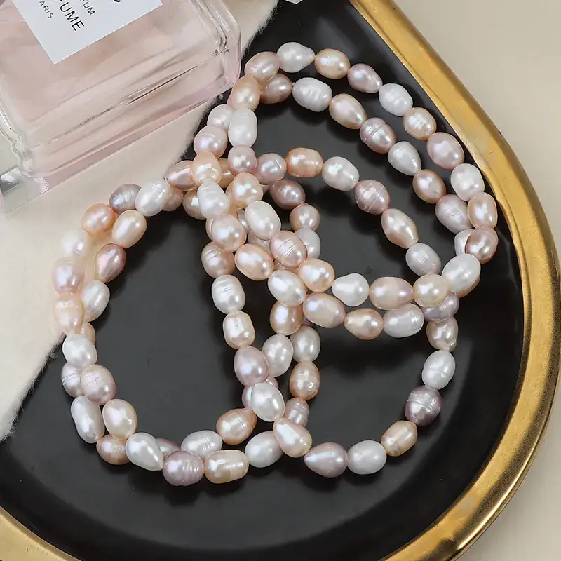 Genuine Natural Pearl Bracelet with Elastic Band - Image 5